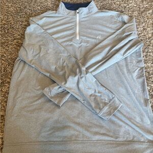 Rhoback Gray Shirt Quarter Zip Navy Accents